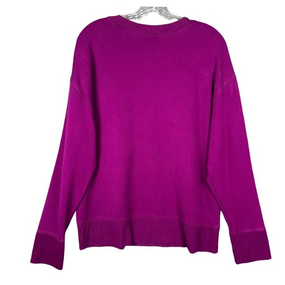Athleta Balance Henley Sweatshirt Exotic Fuchsia Plush Nirvana M Medium - Picture 4 of 7
